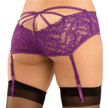 Web Of Lust Crotchless Garter Panty